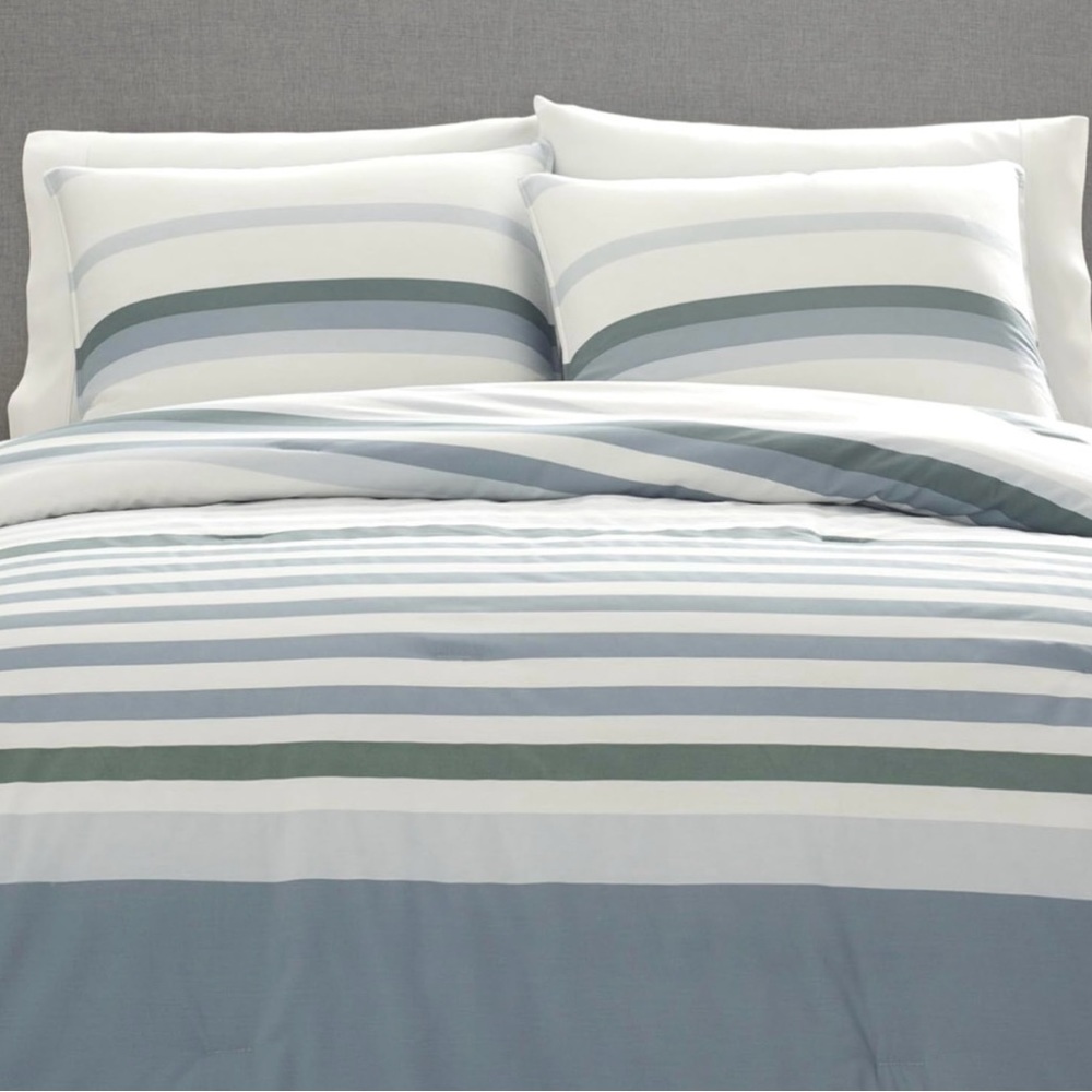 Nautica Lansier Cotton Grey Duvet Cover Set QUEEN - Picture 9 of 11